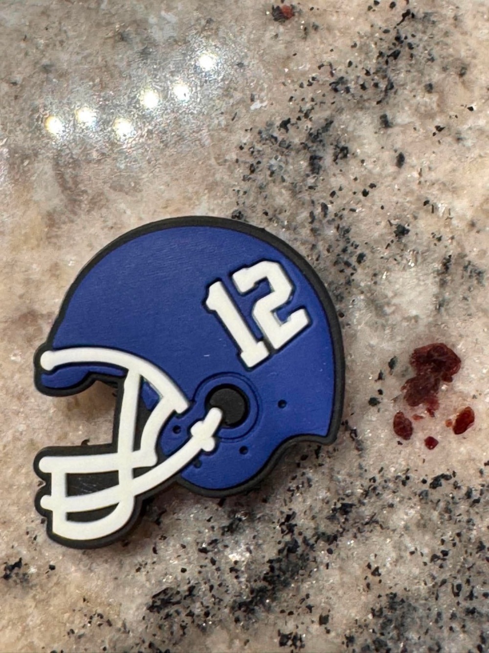 CROCS SHOE CHARM Blue Football Helmet Number 12 Charm